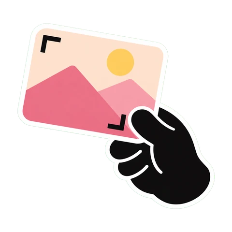 Taby’s cartoon hand holding a photo
