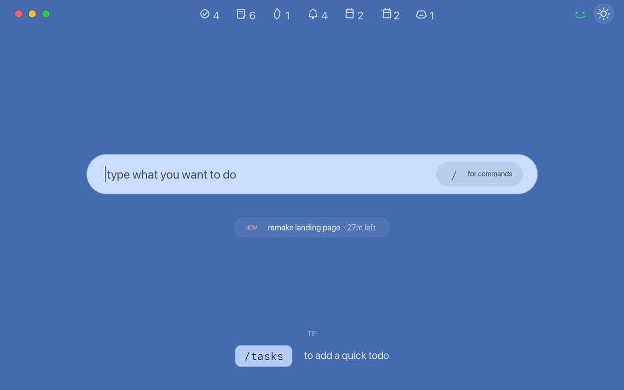Home screen using the blue theme tint.