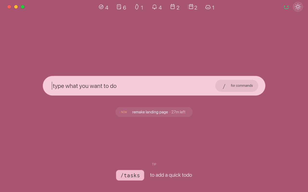 Home screen using the rose theme tint.
