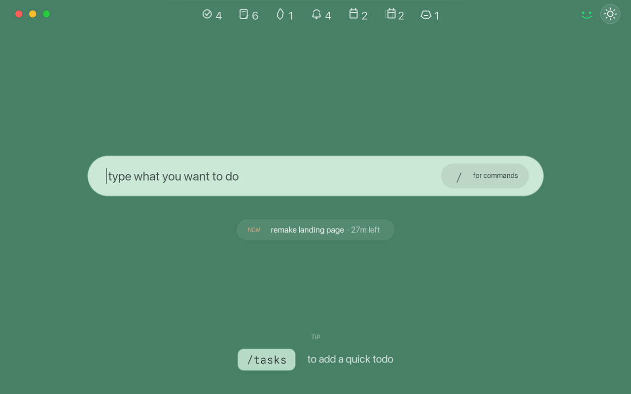 Home screen using the sage theme tint.